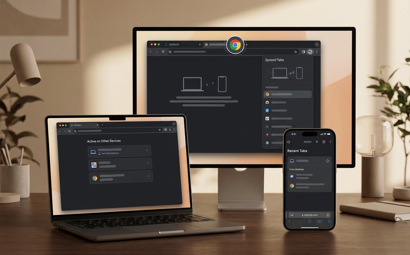 Chrome 跨设备同步书签与设置展示